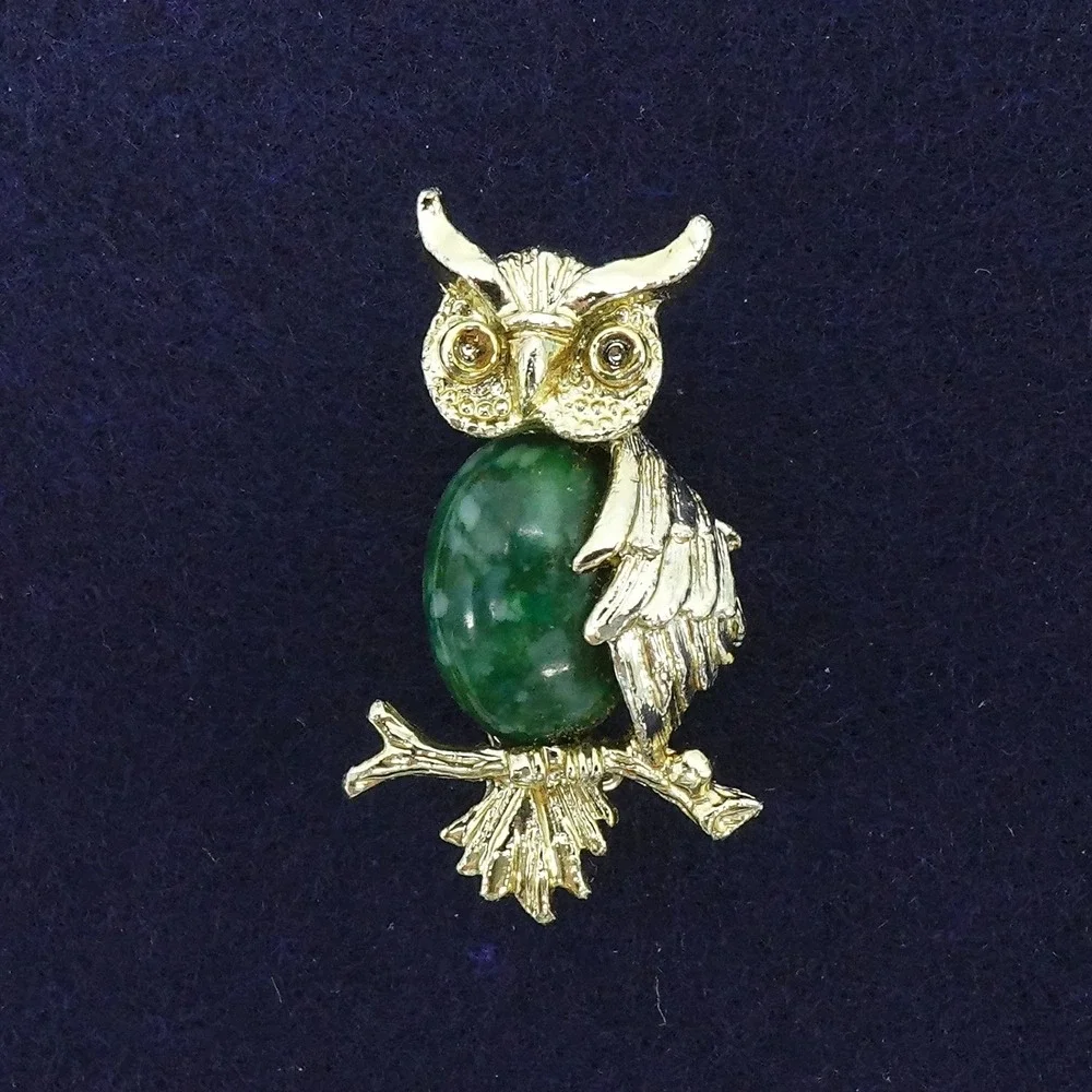 Vintage Owl‎ Brooch Lot Rhinestone Figural Novelty Animal 3pc